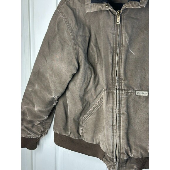 Wolverine Workwear Canvas Jacket Mens Large Y2K Distressed Durable Grunge Skater - Picture 8 of 16